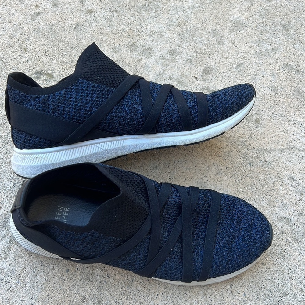 Eileen Fisher Women's Black Criss Cross Strap Slip on Casual Sneakers Size 9 - Picture 6 of 9
